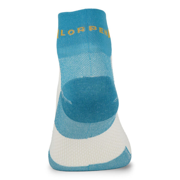 LORPEN PRO RUN SHORTY BLANCO AZUL CALCETINES RUNNING VISTA TRASERA, ARISTARUN