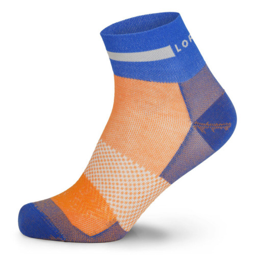 LORPEN PRO RUN SHORTY AZUL NARANJA CALCETINES RUNNING VISTA PERFIL, ARISTARUN