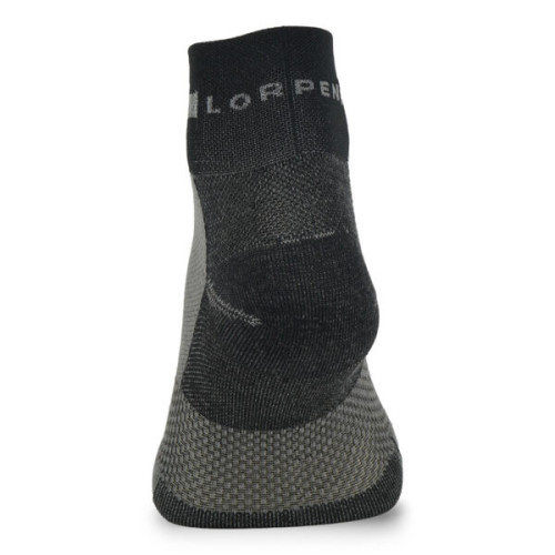 LORPEN PRO RUN SHORTY NEGRO GRIS CALCETINES RUNNING VISTA TRASERA, ARISTARUN