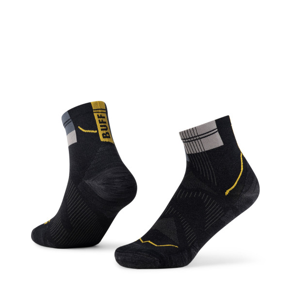 BUFF COOLNET QUARTER SOCK NEGRO CALCETINES RUNNING UNISEX VISTA PERFIL, ARISTARUN