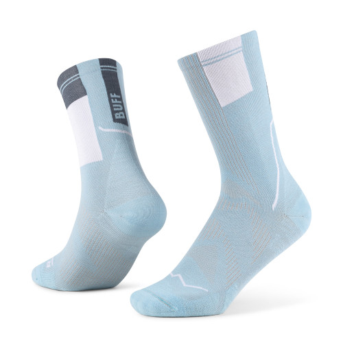 BUFF COOLNET CREW SOCK AZUL CALCETINES RUNNING UNISEX VISTA PERFIL, ARISTARUN