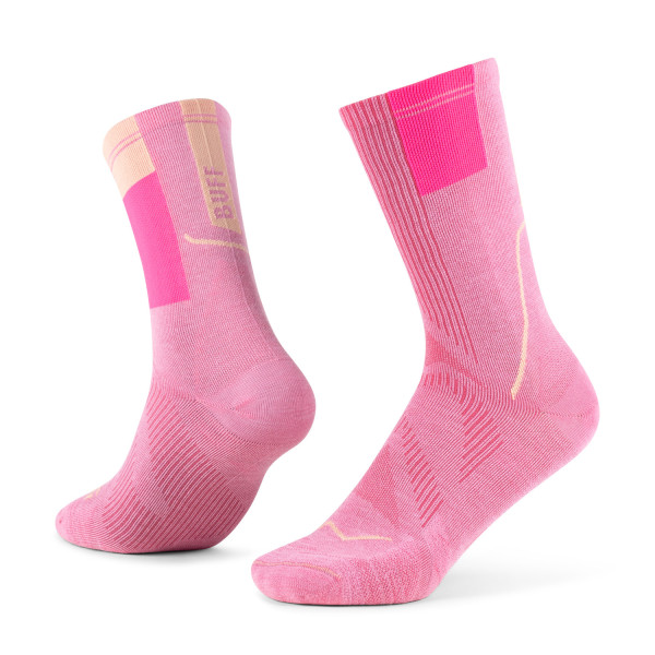 BUFF COOLNET CREW SOCK ROSA CALCETINES RUNNING UNISEX VISTA PERFIL PAR, ARISTARUN