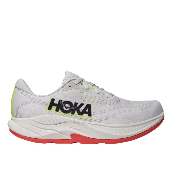 HOKA RINCON 4 BLANCO ROJO ZAPATILLAS RUNNING HOMBRE VISTA EXTERIOR,ARISTARUN