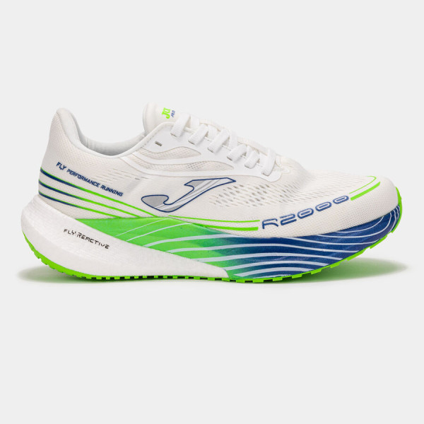 JOMA R2000 BLANCO VERDE ZAPATILLAS RUNNING HOMBRE VISTA EXTERIOR,ARISTARUN