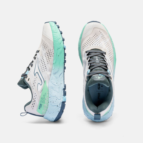 JOMA SIMA BLANCO AZUL ZAPATILLAS TRAIL MUJER VISTA SUPERIOR,ARISTARUN