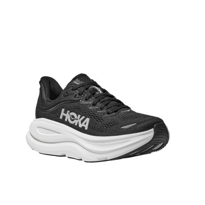 HOKA BONDI 9 NEGRO BLANCO ZAPATILLA RUNNING HOMBRE VISTA PERFIL,ARISTARUN