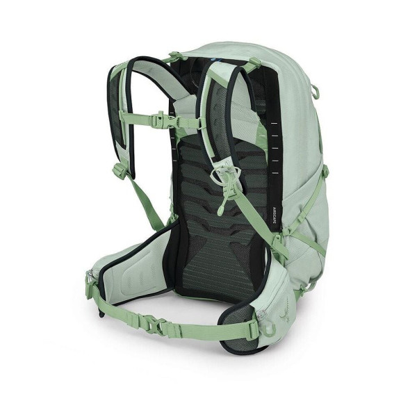 OSPREY TEMPEST 22 VERDE MENTA MOCHILA SENDERISMO VISTA PERFIL TRASERA, ARISTARUN