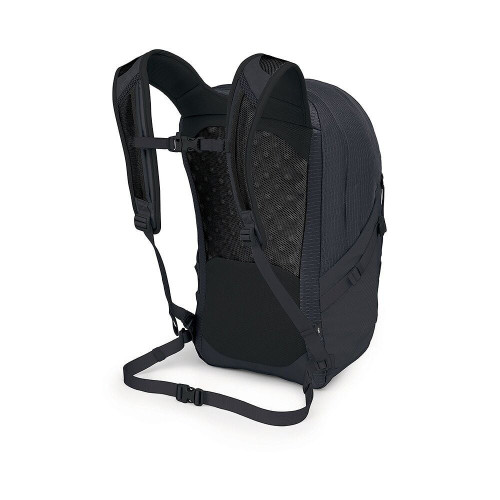 OSPREY QUASAR 26L NEGRO MOCHILA TREKKING VISTA PERFIL TRASERA, ARISTARUN
