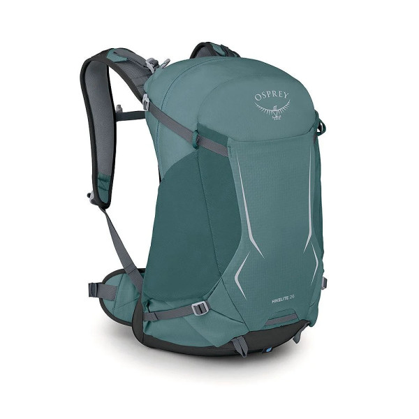 OSPREY HIKELITE 26 AZUL CASCADA MOCHILA TREKKING VISTA PERFIL DELANTERO, ARISTARUN