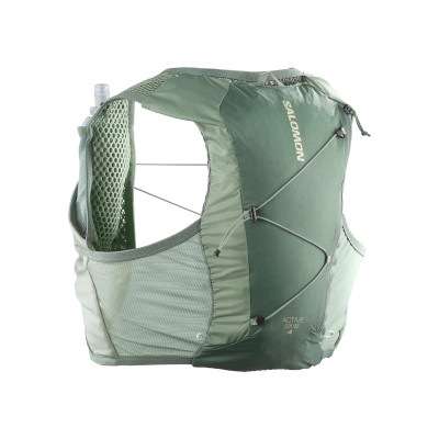 SALOMON ACTIVE SKIN 4 SET VERDE CHALECO HIDRATACIÓN VISTA TRASERA, ARISTARUN