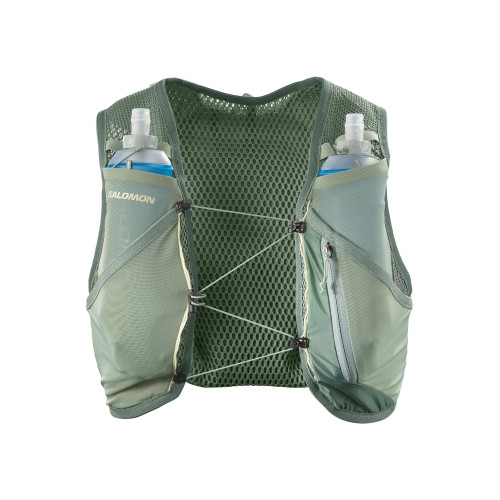 SALOMON ACTIVE SKIN 4 SET VERDE CHALECO HIDRATACIÓN VISTA DELANTERA, ARISTARUN