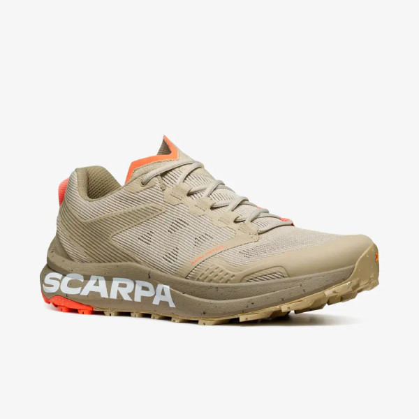 SCARPA SPIN PLANET BEIGE NARANJA ZAPATILLAS TRAIL HOMBRE VISTA PERFIL,ARISTARUN