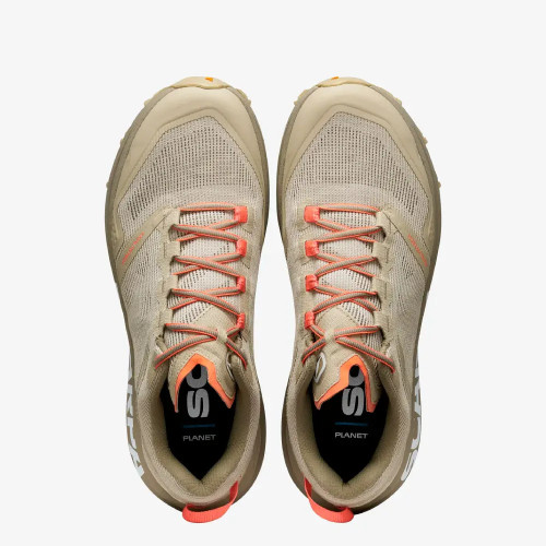 SCARPA SPIN PLANET BEIGE NARANJA ZAPATILLAS TRAIL HOMBRE VISTA SUPERIOR,ARISTARUN