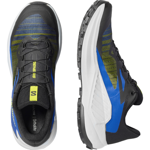 SALOMON GENESIS NEGRO AZUL ZAPATILLAS TRAIL HOMBRE VISTA SUPERIOR,ARISTARUN