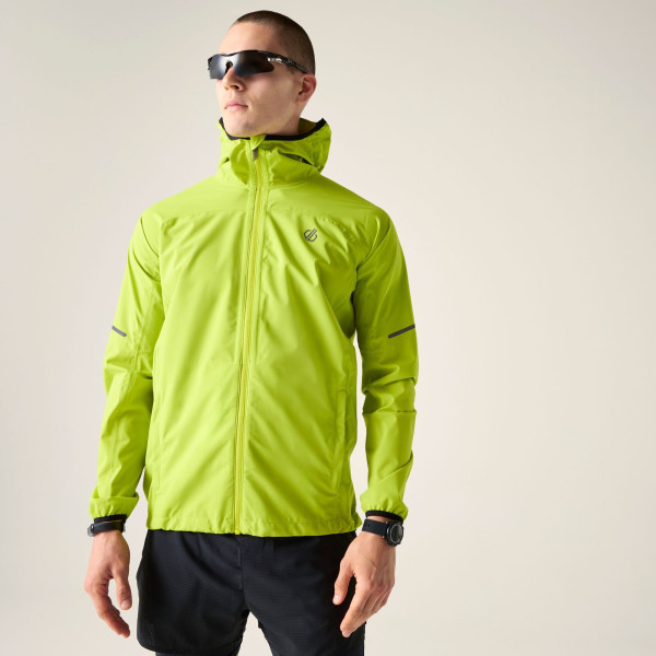 DARE2B ULTRALITE  VERDE LIMA CHAQUETA IMPERMEABLE HOMBRE VISTA FRONTAL, ARISTARUN