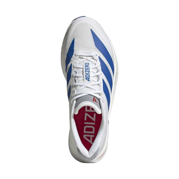 ADIDAS ADIZERO BOSTON 13 BLANCO AZUL ZAPATILLAS RUNNING HOMBRE VISTA SUPERIOR,ARISTARUN