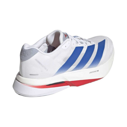 ADIDAS ADIZERO BOSTON 13 BLANCO AZUL ZAPATILLAS RUNNING HOMBRE VISTA LATERAL,ARISTARUN