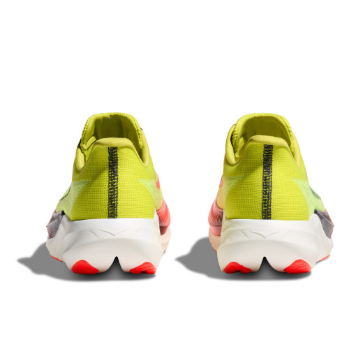 HOKA ROCKET X 3 AMARILLO ROJO ZAPATILLAS RUNNING UNISEX VISTA ANTERIOR,ARISTARUN