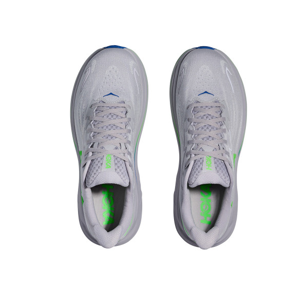 HOKA CLIFTON 10 GRIS VERDE ZAPATILLAS RUNNING HOMBRE VISTA SUPERIOR,ARISTARUN
