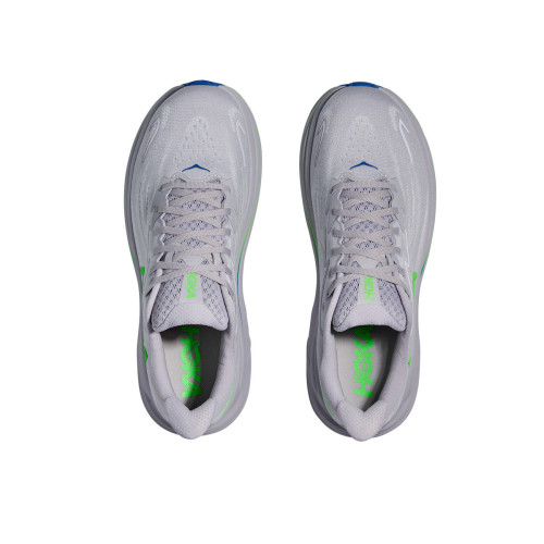 HOKA CLIFTON 10 GRIS VERDE ZAPATILLAS RUNNING HOMBRE VISTA SUPERIOR,ARISTARUN