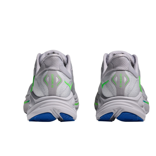 HOKA CLIFTON 10 GRIS VERDE ZAPATILLAS RUNNING HOMBRE VISTA TRASERA,ARISTARUN
