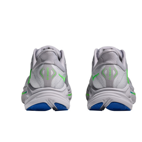 HOKA CLIFTON 10 GRIS VERDE ZAPATILLAS RUNNING HOMBRE VISTA TRASERA,ARISTARUN