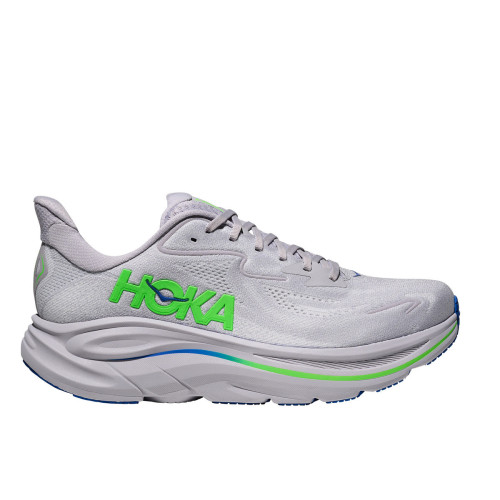 HOKA CLIFTON 10 GRIS VERDE ZAPATILLAS RUNNING HOMBRE VISTA EXTERIOR,ARISTARUN