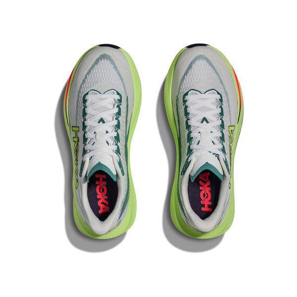 HOKA MACH 7 BLANCO AMARILLO ZAPATILLAS RUNNING HOMBRE VISTA SUPERIOR,ARISTARUN