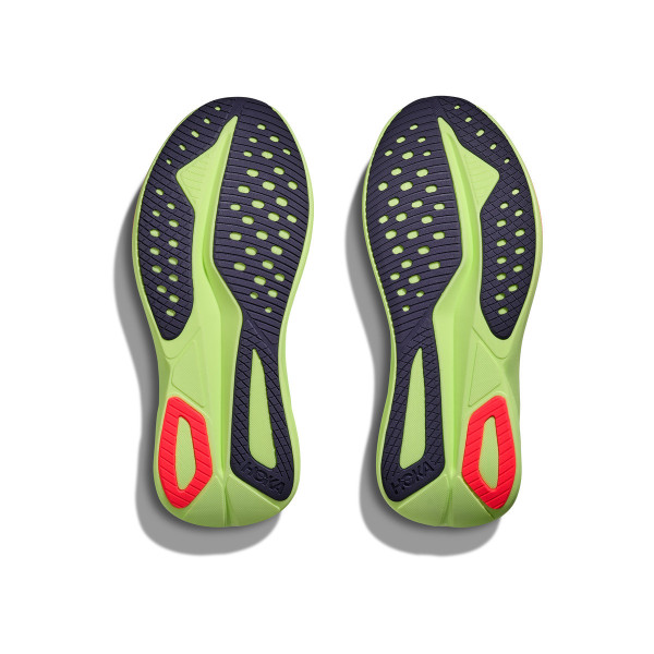 HOKA MACH 7 BLANCO AMARILLO ZAPATILLAS RUNNING HOMBRE VISTA SUELA,ARISTARUN