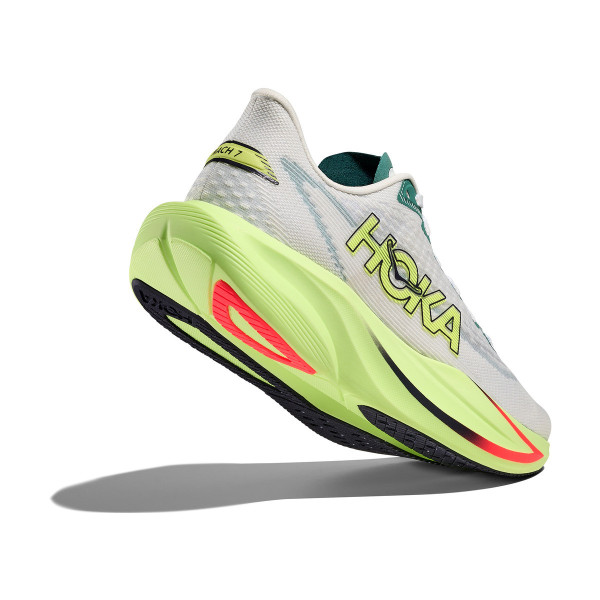HOKA MACH 7 BLANCO AMARILLO ZAPATILLAS RUNNING HOMBRE VISTA ANTERIOR,ARISTARUN