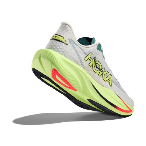 HOKA MACH 7 BLANCO AMARILLO ZAPATILLAS RUNNING HOMBRE VISTA ANTERIOR,ARISTARUN