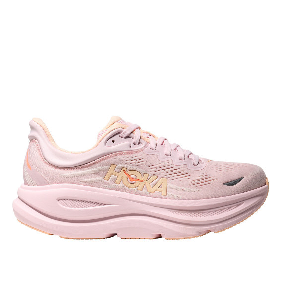 HOKA BONDI 9 LILAC CREAM ZAPATILLAS RUNNING MUJER VISTA EXTERIOR,ARISTARUN