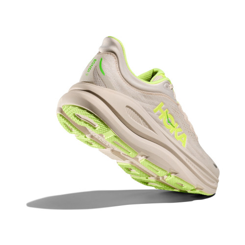 HOKA BONDI 9 GRIS NEON ZAPATILLAS RUNNING HOMBRE VISTA ANTERIOR,ARISTARUN
