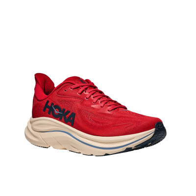 HOKA CLIFTON 10 ROJO ZAPATILLAS RUNNING HOMBRE VISTA LATERAL,ARISTARUN