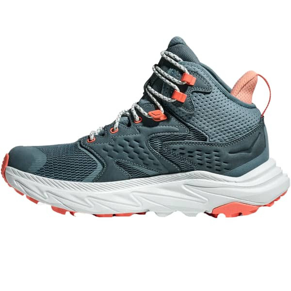 HOKA ANACAPA 2 MID GTX AZUL CORAL BOTAS MUJER VISTA LATERAL INTERNA, ARISTARUN