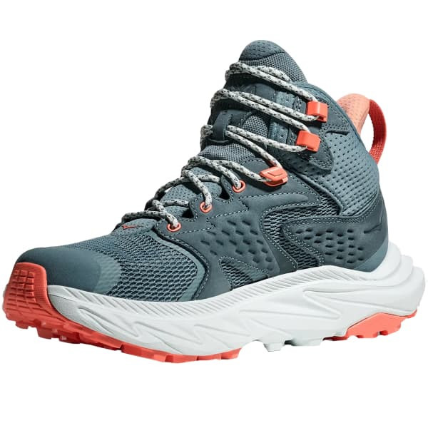 HOKA ANACAPA 2 MID GTX AZUL CORAL BOTAS MUJER VISTA PERFIL LATERAL EXTERNA, ARISTARUN