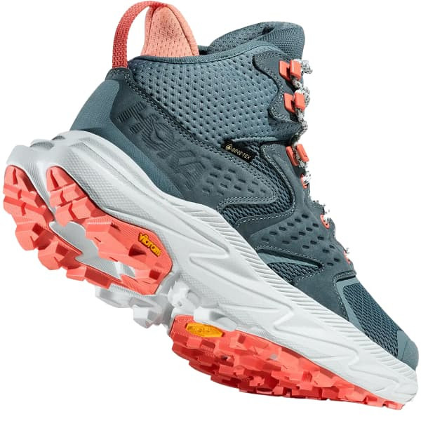 HOKA ANACAPA 2 MID GTX AZUL CORAL BOTAS MUJER VISTA SUELA, ARISTARUN