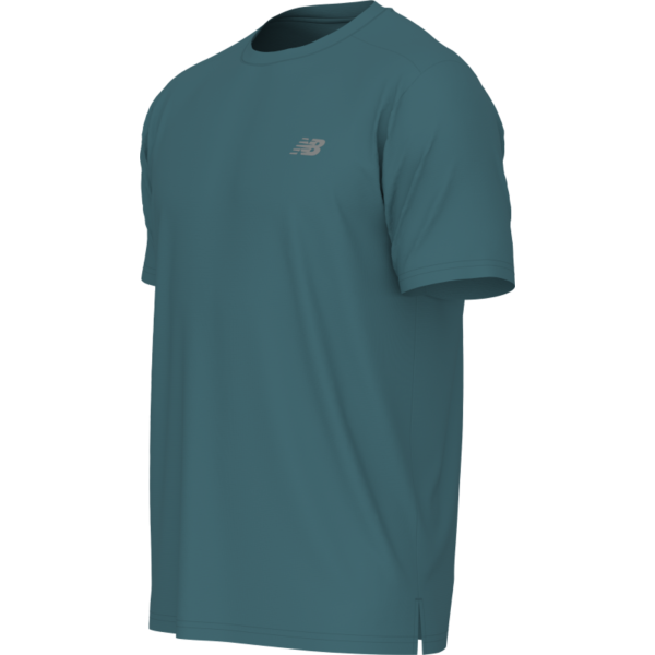 NEW BALANCE  SPORT ESSENTIALS AZUL CAMISETA DE MANGA CORTA HOMBRE VISTA PERFIL, ARISTARUN
