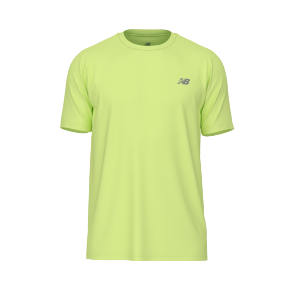 NEW BALANCE  SPORT ESSENTIALS AZUL CAMISETA DE MANGA CORTA HOMBRE VISTA FRONTAL, ARISTARUN