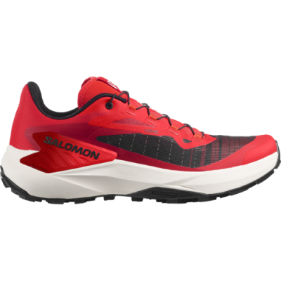 SALOMON GENESIS ROJO ZAPATILLAS TRAIL HOMBRE VISTA LATERAL, ARISTARUN