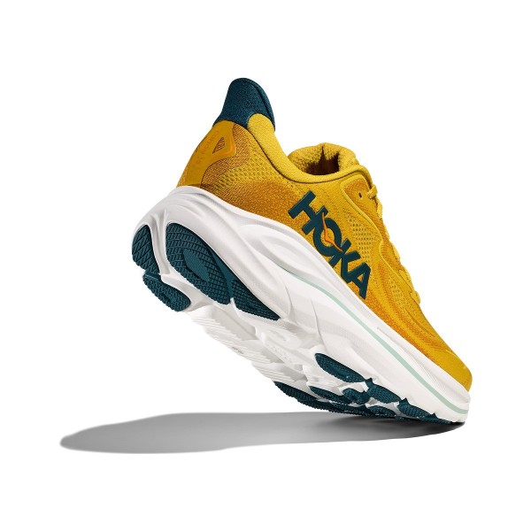 HOKA CLIFTON 10 YELLOW GOLD ZAPATILLAS RUNNING HOMBRE VISTA TRASERA,ARISTARUN