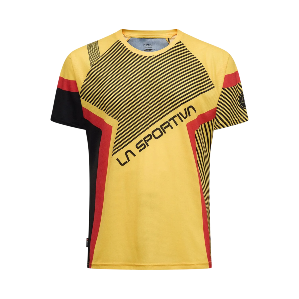 LA SPORTIVA FLOW YELLOW BLACK SHORT SLEEVE T-SHIRT FOR MEN