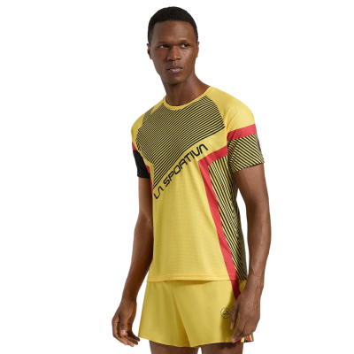 LA SPORTIVA FLOW YELLOW BLACK SHORT SLEEVE T-SHIRT FOR MEN