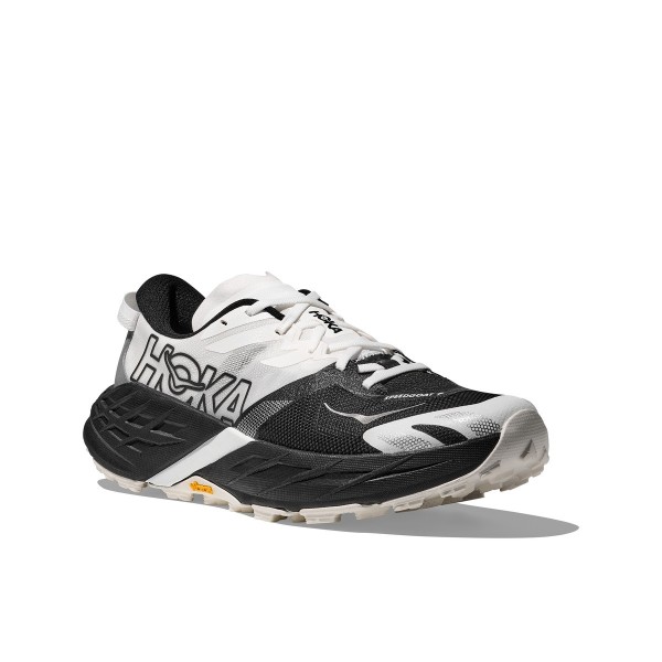 HOKA SPEEDGOAT 7 BLACK WHITE TRAIL SHOES WOMEN