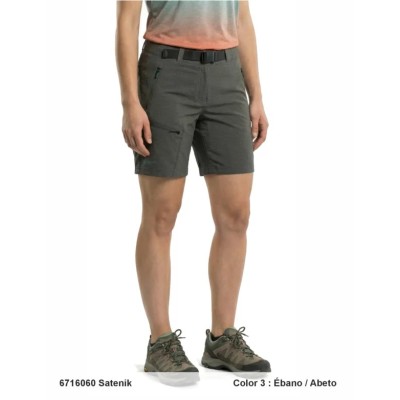 SHPHERE PRO SATENIK GRIS OSCURO PANTALÓN CORTO TREKKING MUJER VISTA FRONTAL, ARISTARUN 2