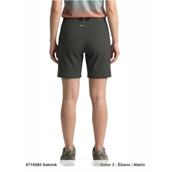 SHPHERE PRO SATENIK GRIS OSCURO PANTALÓN CORTO TREKKING MUJER VISTA TRASERA, ARISTARUN