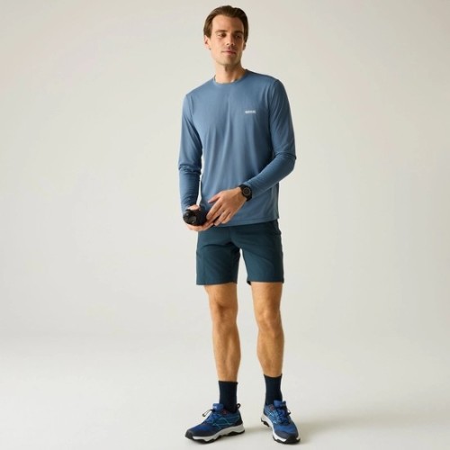REGATTA MINDO BLUE LONG SLEEVE TECH T-SHIRT FOR MEN