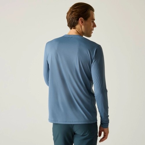 REGATTA MINDO BLUE LONG SLEEVE TECH T-SHIRT FOR MEN