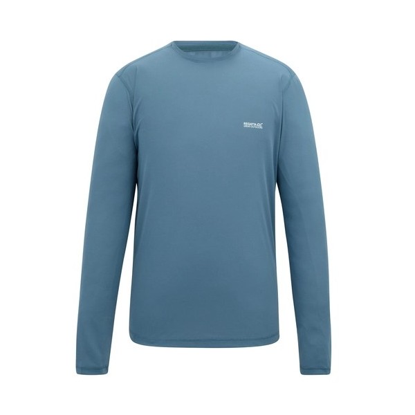 REGATTA MINDO BLUE LONG SLEEVE TECH T-SHIRT FOR MEN