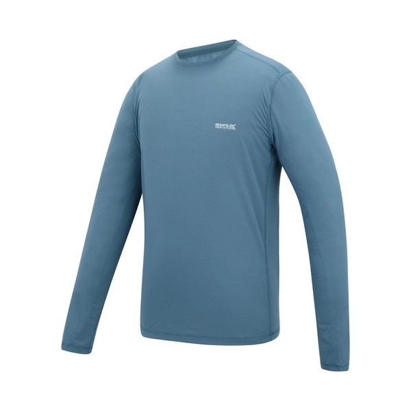REGATTA MINDO BLUE LONG SLEEVE TECH T-SHIRT FOR MEN